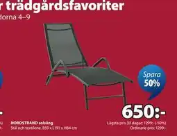 JYSK NORDSTRAND solsäng erbjuda