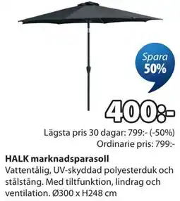 JYSK HALK marknadsparasoll erbjuda