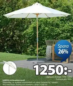 JYSK LEMVIG marknadsparasoll erbjuda