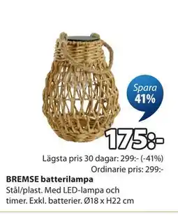 JYSK BREMSE batterilampa erbjuda