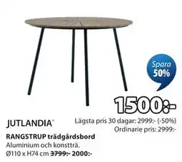 JYSK RANGSTRUP trädgårdsbord erbjuda
