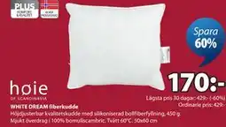 JYSK WHITE DREAM fiberkudde erbjuda