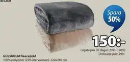 JYSK GULSKOLM fleecepläd erbjuda