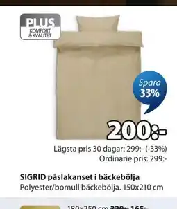 JYSK SIGRID påslakanset i bäckebölja erbjuda