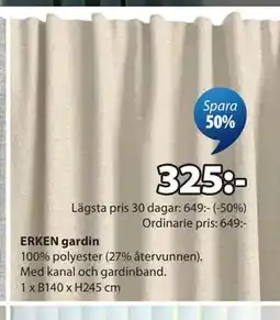 JYSK ERKEN gardin erbjuda