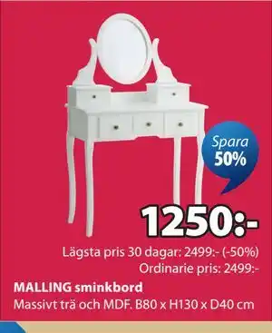 MALLING sminkbord