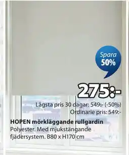 JYSK HOPEN mörkläggande rullgardin erbjuda