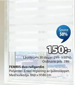 JYSK FEMRIS duo rullgardin erbjuda