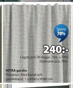 JYSK HITRA gardin erbjuda