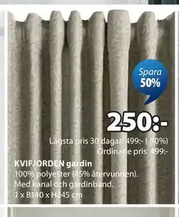 JYSK KVIFJORDEN gardin erbjuda