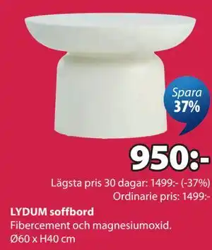 JYSK LYDUM soffbord erbjuda