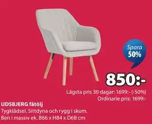 JYSK UDSBJERG fåtölj erbjuda