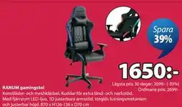 JYSK RANUM gamingstol erbjuda