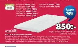 JYSK WELLPUR GULEN bäddmadrass erbjuda