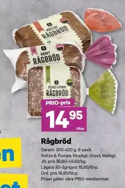 City Gross Rågbröd, Pris i appen erbjuda