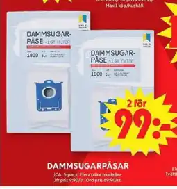 ICA Maxi Dammsugarpåsar erbjuda