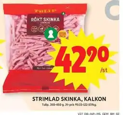 ICA Maxi Strimlad skinka, kalkon erbjuda
