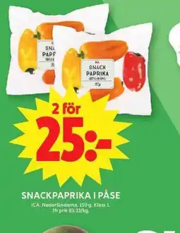 ICA Maxi Snackpaprika i påse erbjuda