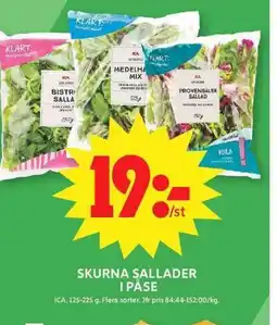 ICA Maxi Skurna sallader i påse erbjuda