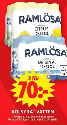 ICA Maxi Kolsyrat vatten erbjuda