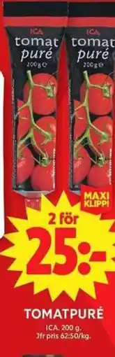 ICA Maxi Tomatpuré erbjuda