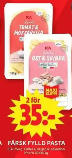 ICA Maxi Färsk fylld pasta erbjuda