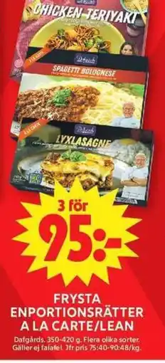 ICA Maxi Frysta enportionsrätter a la carte/lean erbjuda