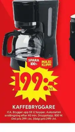 ICA Maxi Kaffebryggare erbjuda