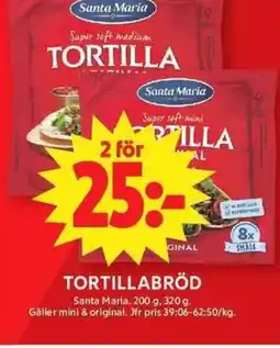 ICA Maxi Tortillabröd erbjuda