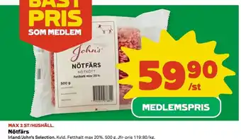 Coop Nötfärs erbjuda