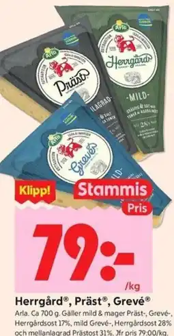 ICA Kvantum Herrgård, Präst, Grevé erbjuda