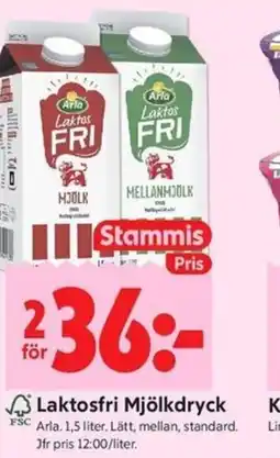 ICA Kvantum Laktosfri Mjölkdryck erbjuda