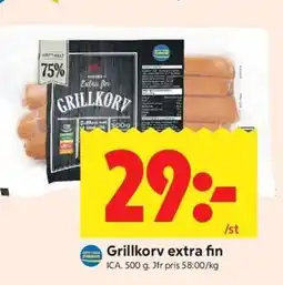 ICA Kvantum Grillkorv extra fin erbjuda