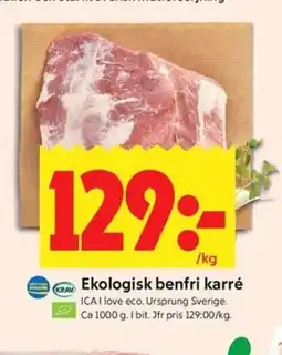 ICA Kvantum Ekologisk benfri karré erbjuda