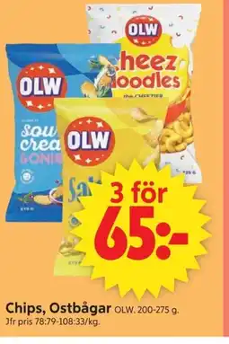 ICA Supermarket Chips, Ostbågar OLW. erbjuda