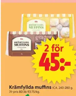 ICA Supermarket Krämfyllda muffins erbjuda