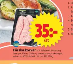 ICA Supermarket Färska korvar erbjuda