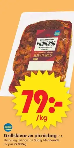 ICA Supermarket Grillskivor av picnicbog erbjuda