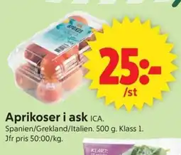 ICA Supermarket Aprikoser i ask ICA. erbjuda