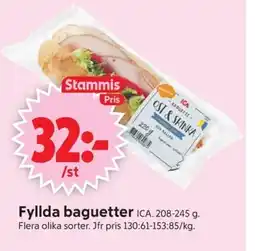 ICA Supermarket Fyllda baguetter ICA. erbjuda