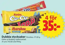 ICA Supermarket Dubbla stycksaker Marabou. erbjuda