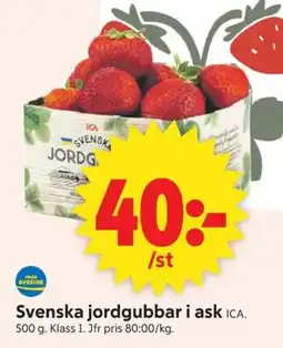 ICA Supermarket Svenska jordgubbar i ask ICA. erbjuda
