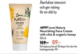 Oriflame Love Nature Nourishing Face Cream with chia & organic honey erbjuda