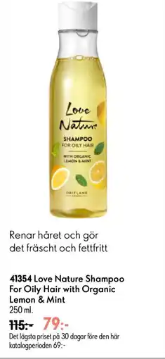 Oriflame Love Nature Shampoo For Oily Hair with Organic Lemon & Mint erbjuda