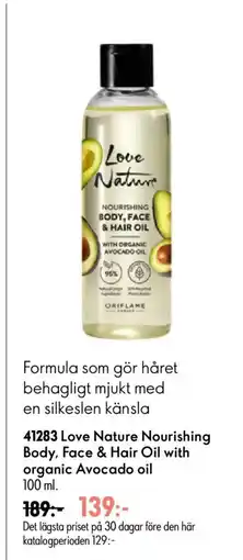 Oriflame Love Nature Nourishing Body, Face & Hair Oil with organic Avocado oil erbjuda