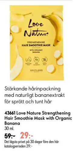 Oriflame Love Nature Strengthening Hair Smoothie Mask with Organic Banana erbjuda