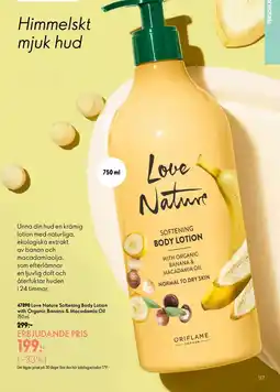 Oriflame Love Nature Softening Body Lotion with Organic Banana & Macadamia Oil erbjuda