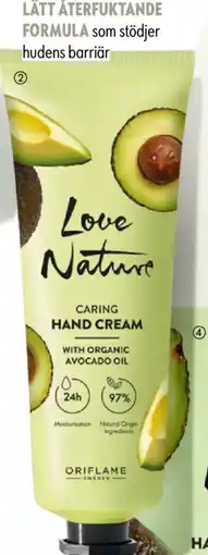 Oriflame Love Nature Caring Hand Cream with Organic Avocado Oil erbjuda