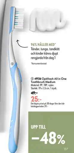 Oriflame Optifresh All in One Toothbrush Medium erbjuda