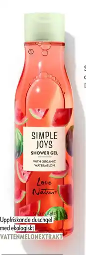 Oriflame Simple Joys Shower Gel with Organic Watermelon Love Nature erbjuda